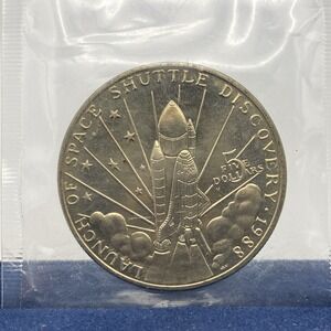 NEW SEALED 1988‎ Marshall Islands Space Shuttle Discovery $5 Commemorative Coin